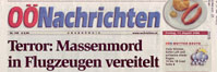 OBERSTERREICHISCHE NACHRICHTEN - Titelseite, Schlagzeile am 11. August 2006