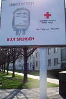 Rolling Board, sterreichisches Rotes Kreuz - Aufforderung zum Blut spenden, April 2010